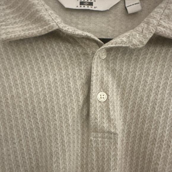 Joseph Abboud Men Polo Shirt Tan Stripped Short Sleeve 2‎ X - Picture 3 of 6